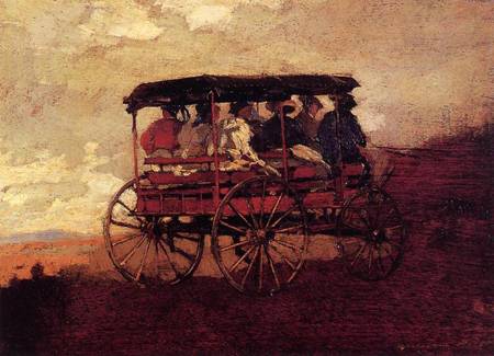 (image for) Handmade oil painting Copy paintings of famous artists Winslow Homers Paintings White Mountain Wagon 1